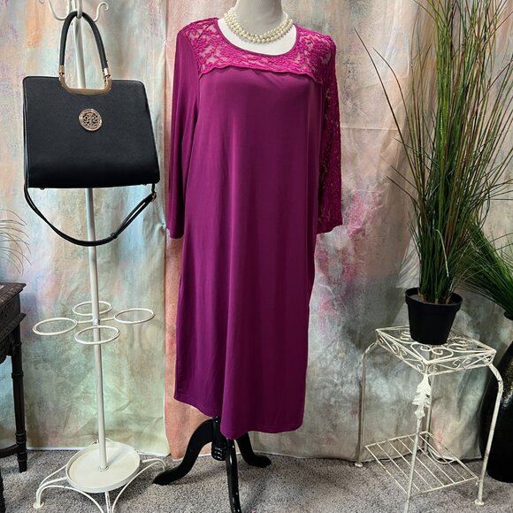 New 📌bpc Figure-Friendly Mother of the Bride - Semi Formal Dress with Lace - Picture 1 of 16